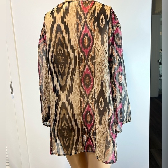 2/$25 3/$40 Chicos Pullover Tunic Top Geometric Sequin Boho Hippie Blouse - Picture 3 of 4